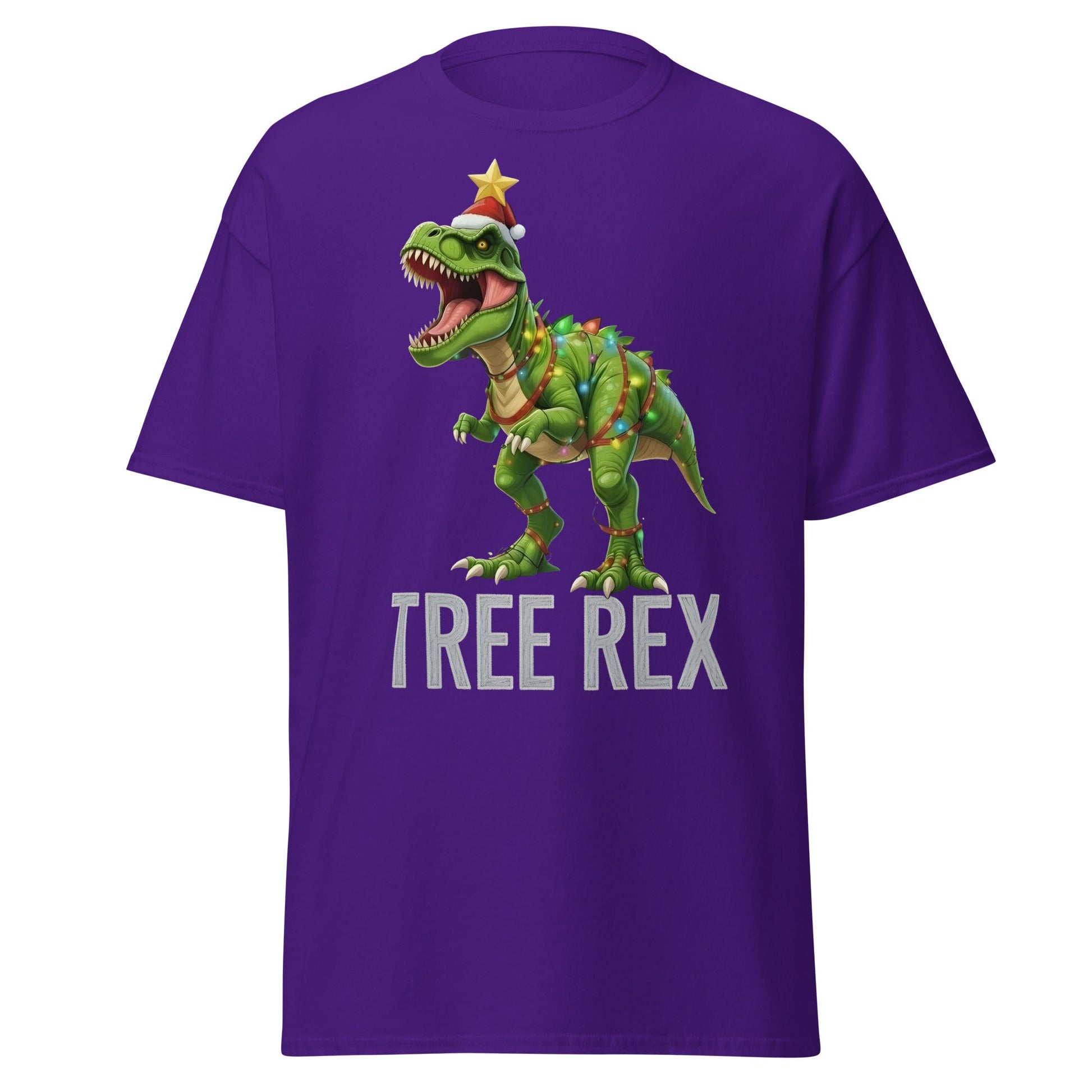 Tree Rex Christmas Shirt | Funny Dinosaur Holiday T-Shirt - Purple - T-Shirts Online