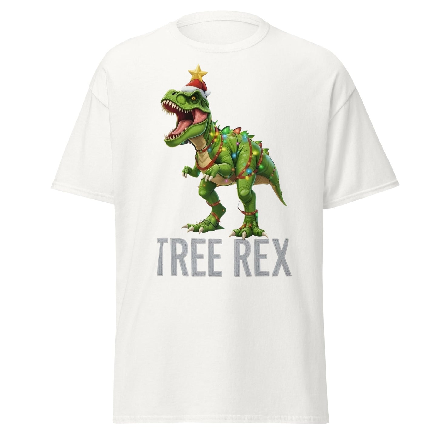 Tree Rex Christmas Shirt | Funny Dinosaur Holiday T-Shirt - White - T-Shirts Online