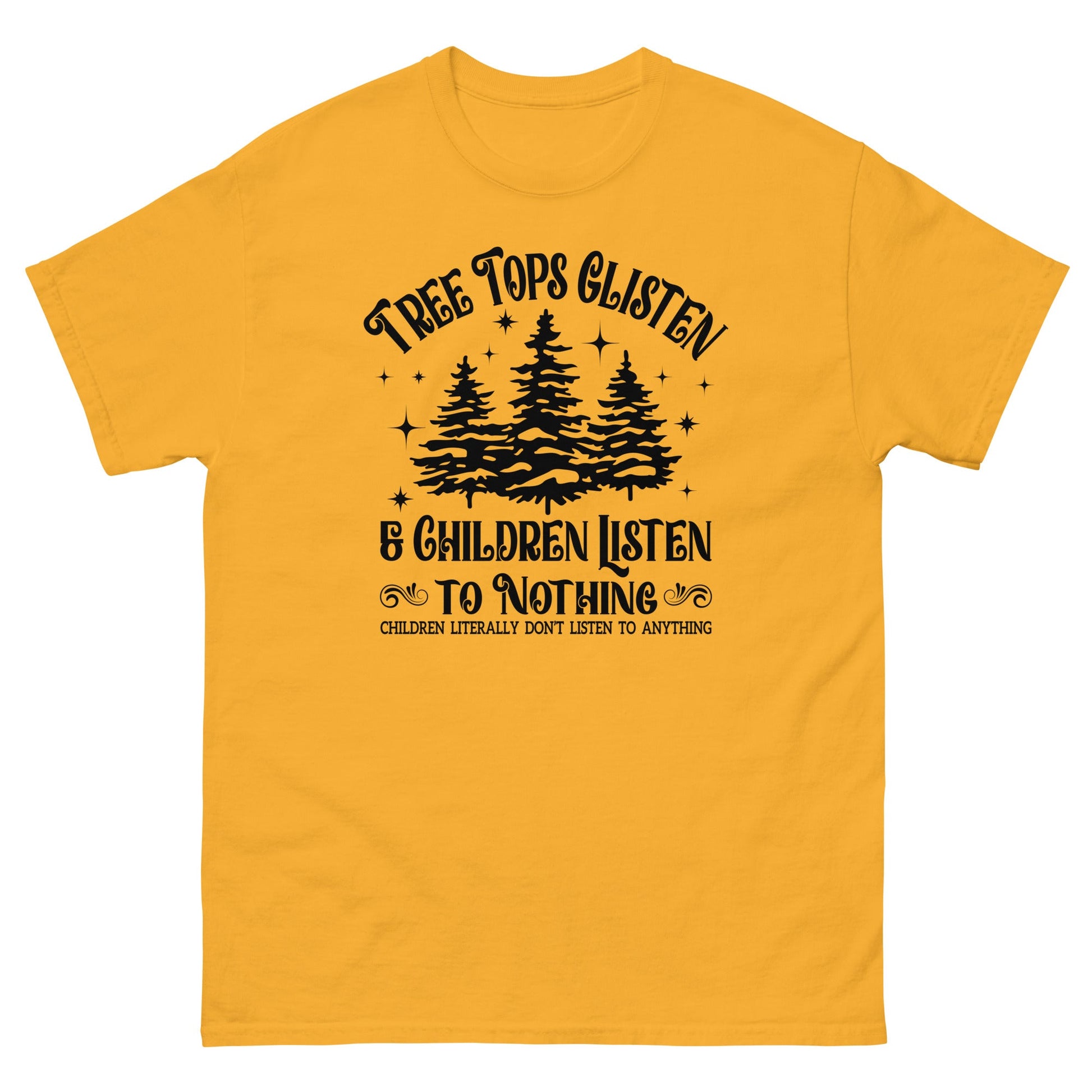 Tree Tops Glisten | Christmas T-Shirt - Gold - T-Shirts Online