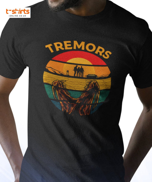 Tremors T-Shirt – Retro Sunset Graboid Movie Monster Tee - Maroon - T-Shirts Online