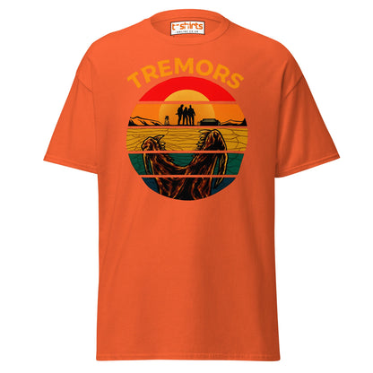 Tremors T-Shirt – Retro Sunset Graboid Movie Monster Tee - Orange - T-Shirts Online
