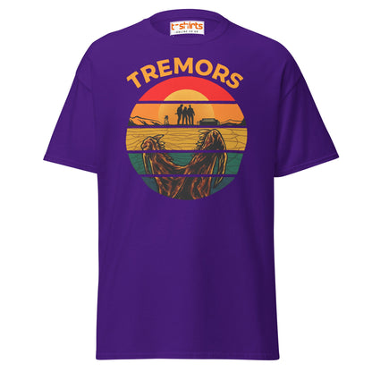 Tremors T-Shirt – Retro Sunset Graboid Movie Monster Tee - Purple - T-Shirts Online