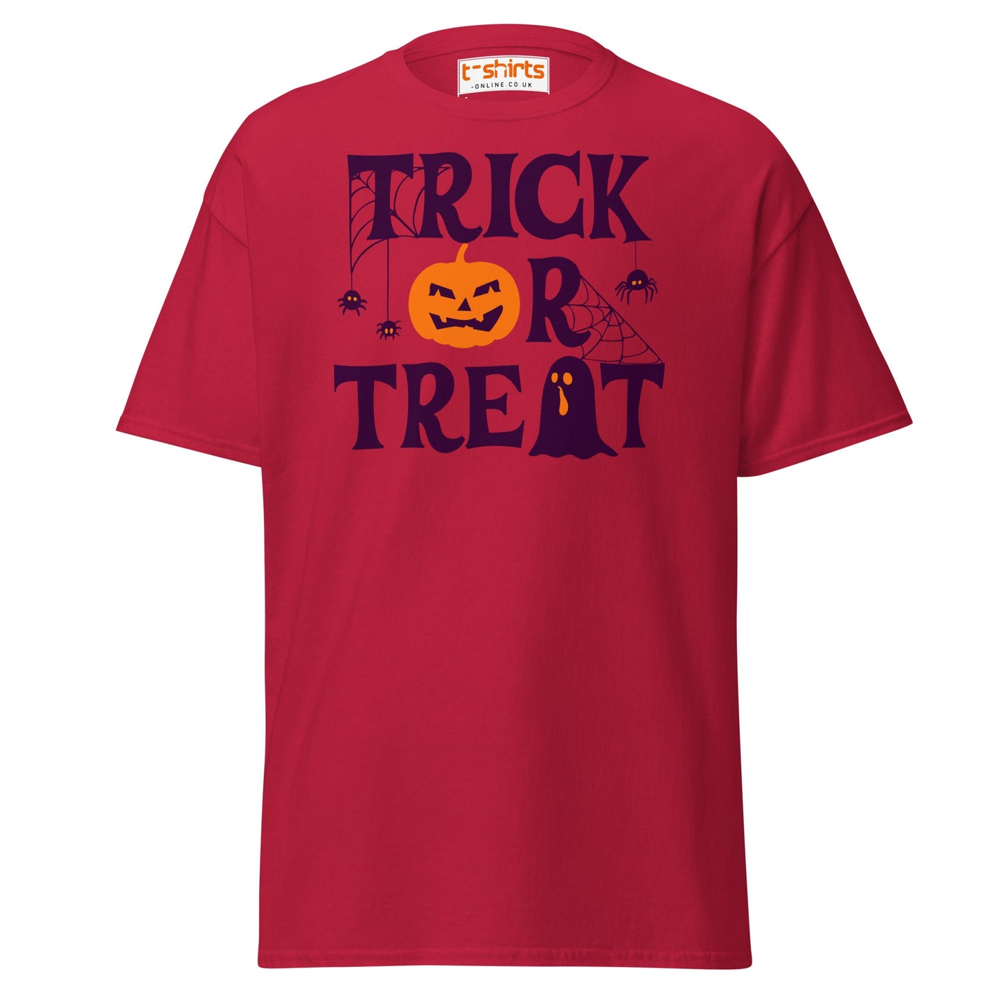 Trick or Treat Pumpkin Ghost Halloween T-Shirt - Cardinal - T-Shirts Online