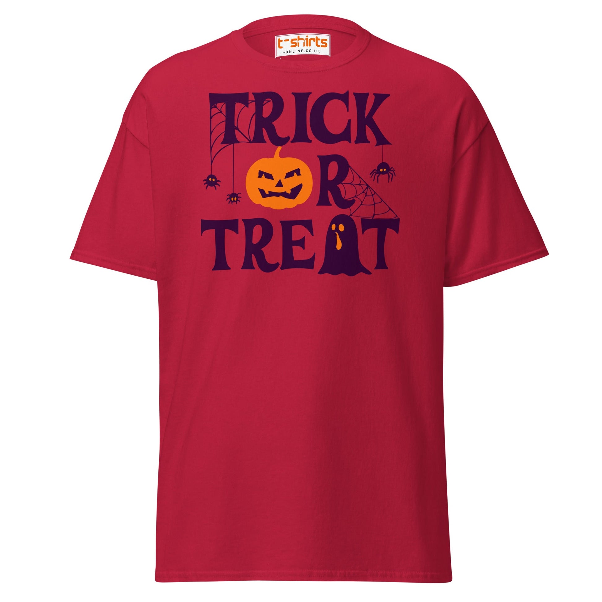 Trick or Treat Pumpkin Ghost Halloween T-Shirt - Cardinal - T-Shirts Online