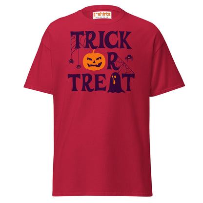 Trick or Treat Pumpkin Ghost Halloween T-Shirt - Cardinal - T-Shirts Online