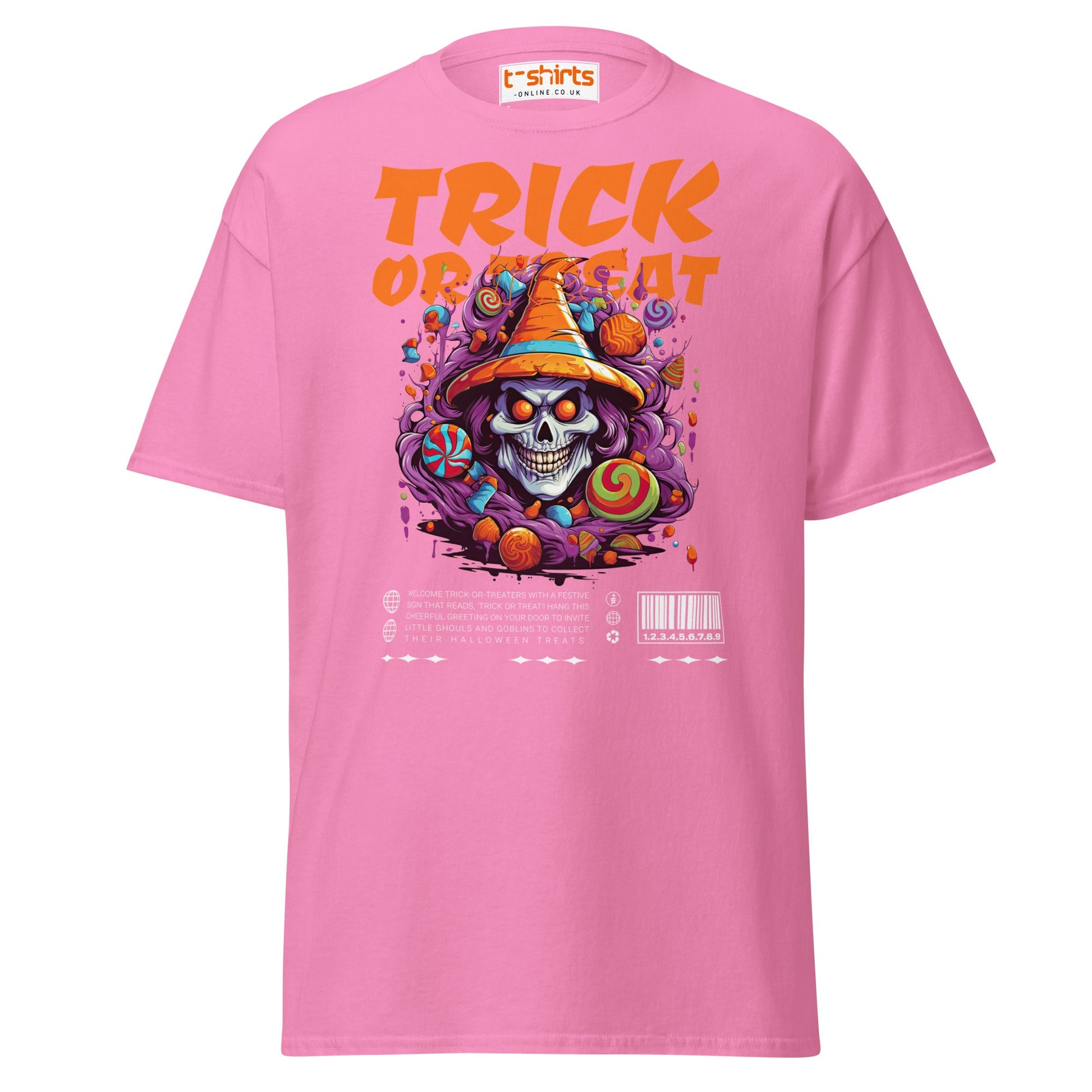 Trick or Treat Skull Halloween T-Shirt - Azalea - T-Shirts Online
