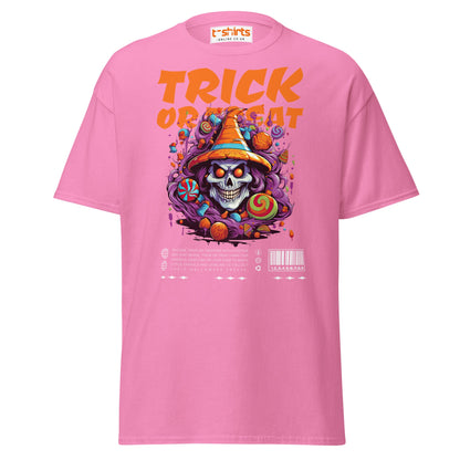 Trick or Treat Skull Halloween T-Shirt - Azalea - T-Shirts Online