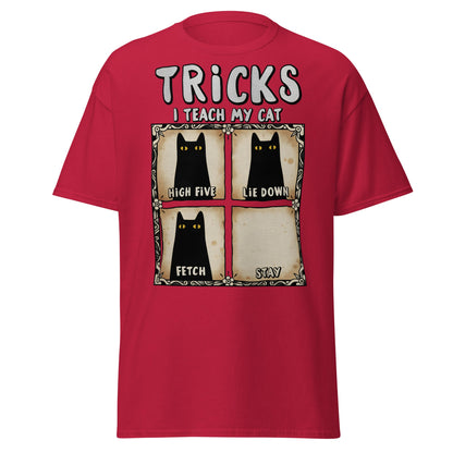 Tricks I Teach My Cat Funny Cat Owner T-Shirt - Cardinal - T-Shirts Online
