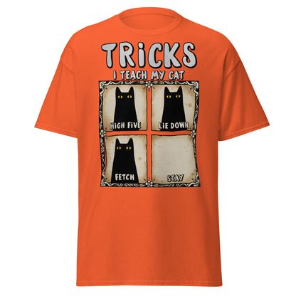 Tricks I Teach My Cat Funny Cat Owner T-Shirt - Orange - T-Shirts Online