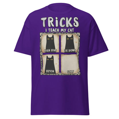 Tricks I Teach My Cat Funny Cat Owner T-Shirt - Purple - T-Shirts Online