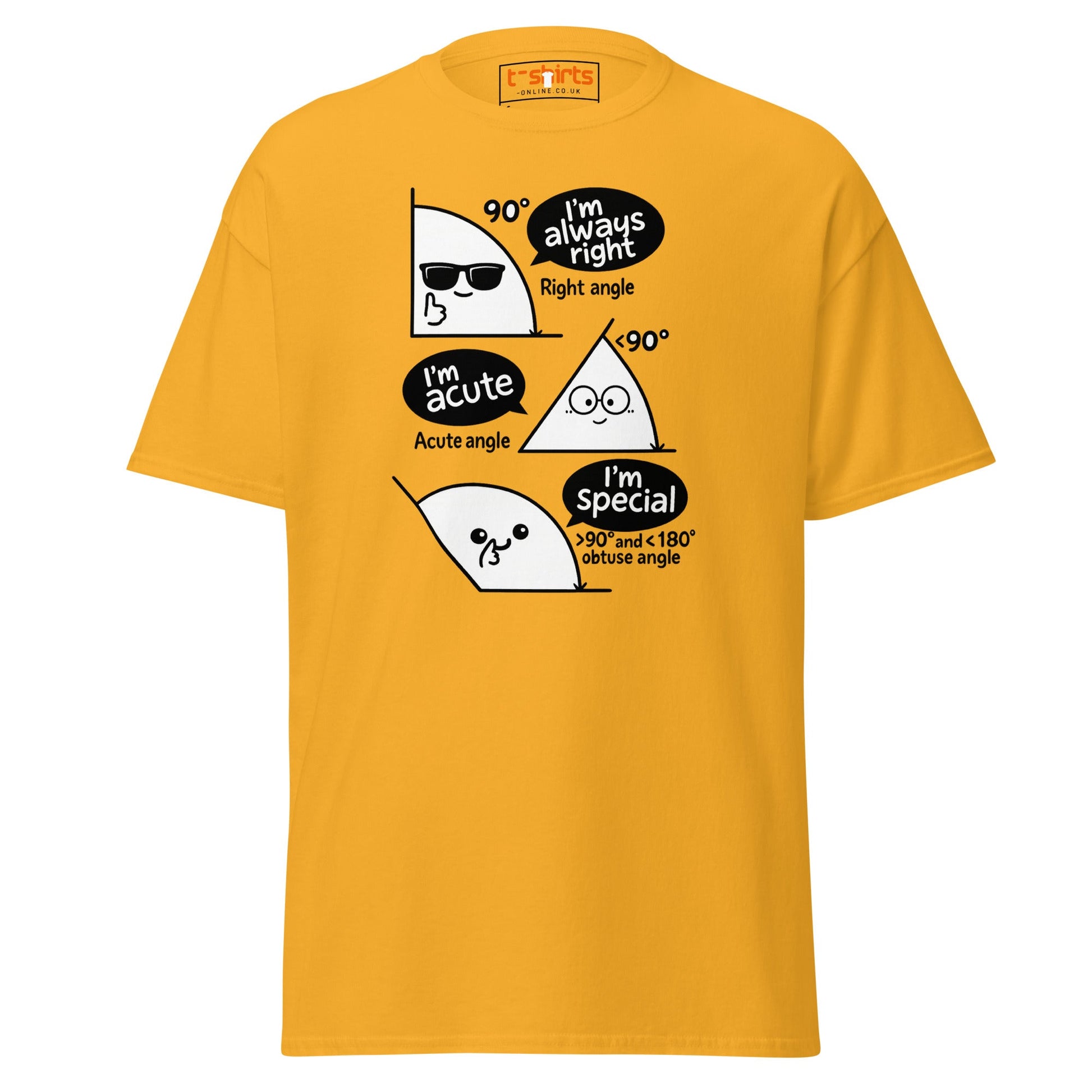 Trigonometry T-Shirt | Funny Math Angle Pun Tee - Gold - T-Shirts Online