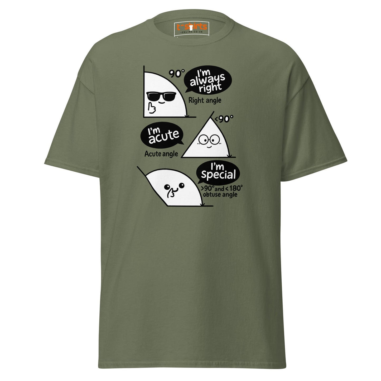 Trigonometry T-Shirt | Funny Math Angle Pun Tee - Military Green - T-Shirts Online