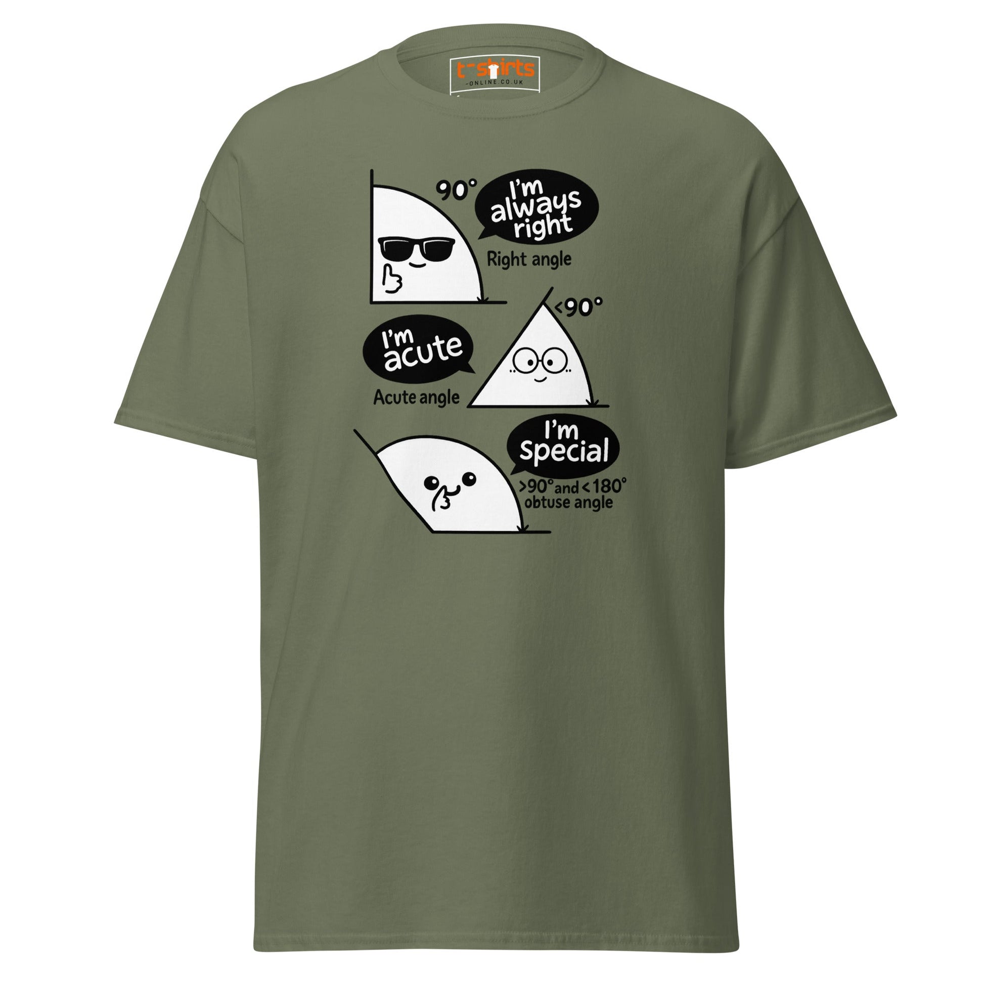 Trigonometry T-Shirt | Funny Math Angle Pun Tee - Military Green - T-Shirts Online