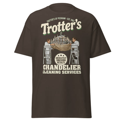 Trotters Chandelier Cleaning T-Shirt - Funny Peckham Tee - Dark Chocolate - T-Shirts Online