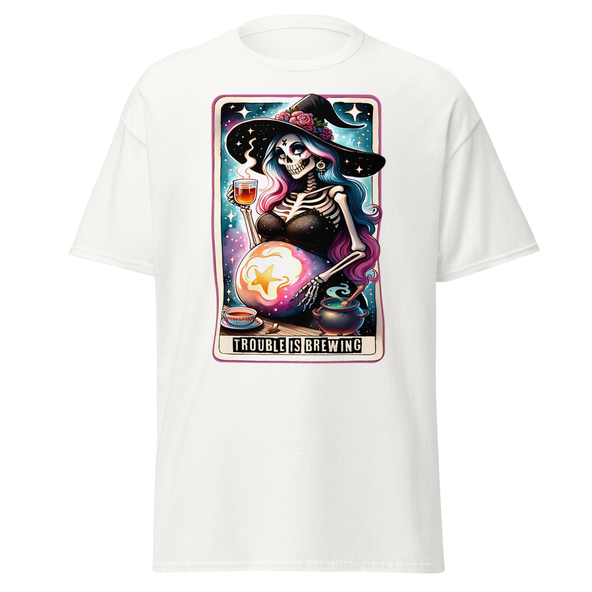 'Trouble is Brewing' Tarot | Tarot Card T-Shirt - White - T-Shirts Online