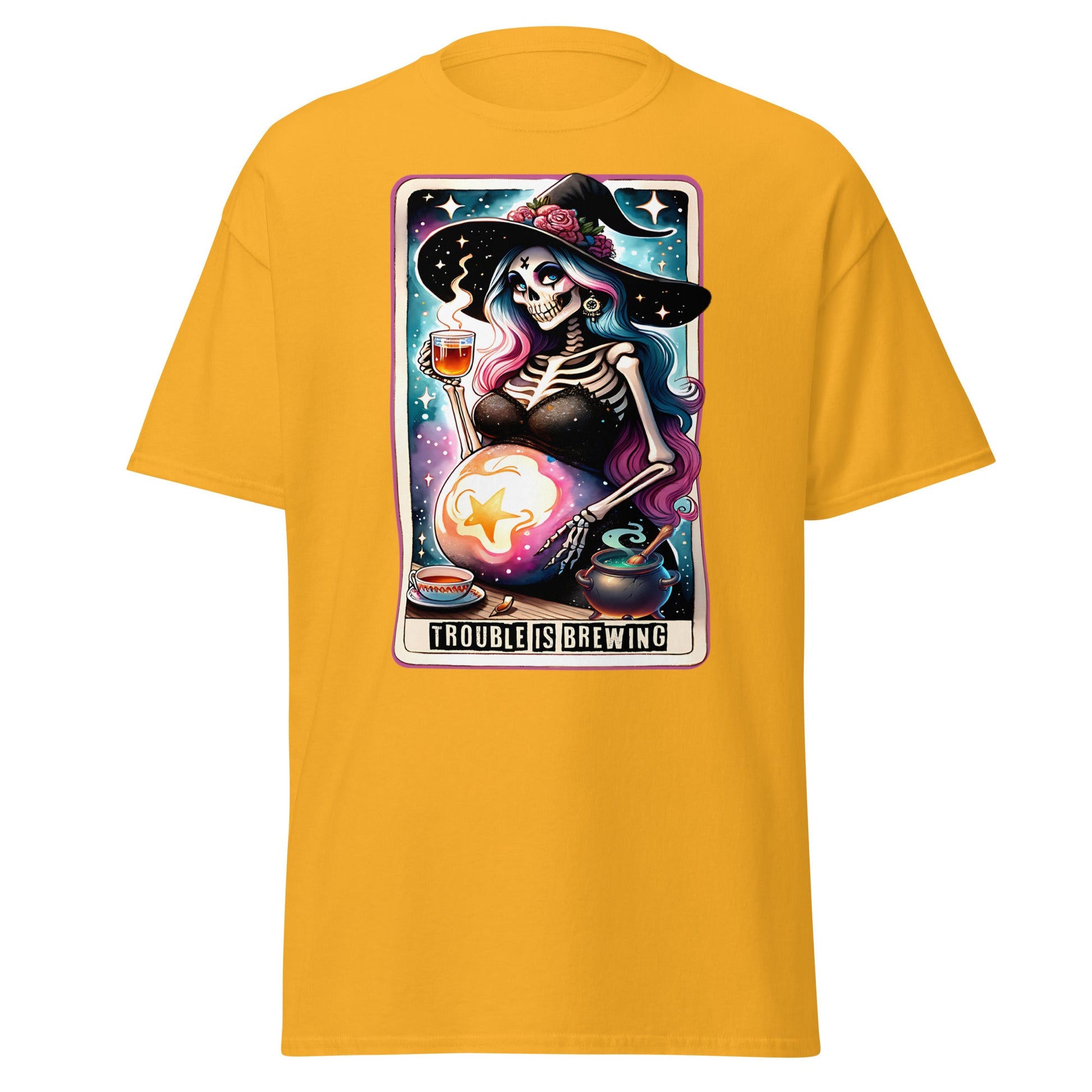 'Trouble is Brewing' Tarot | Tarot Card T-Shirt - Gold - T-Shirts Online