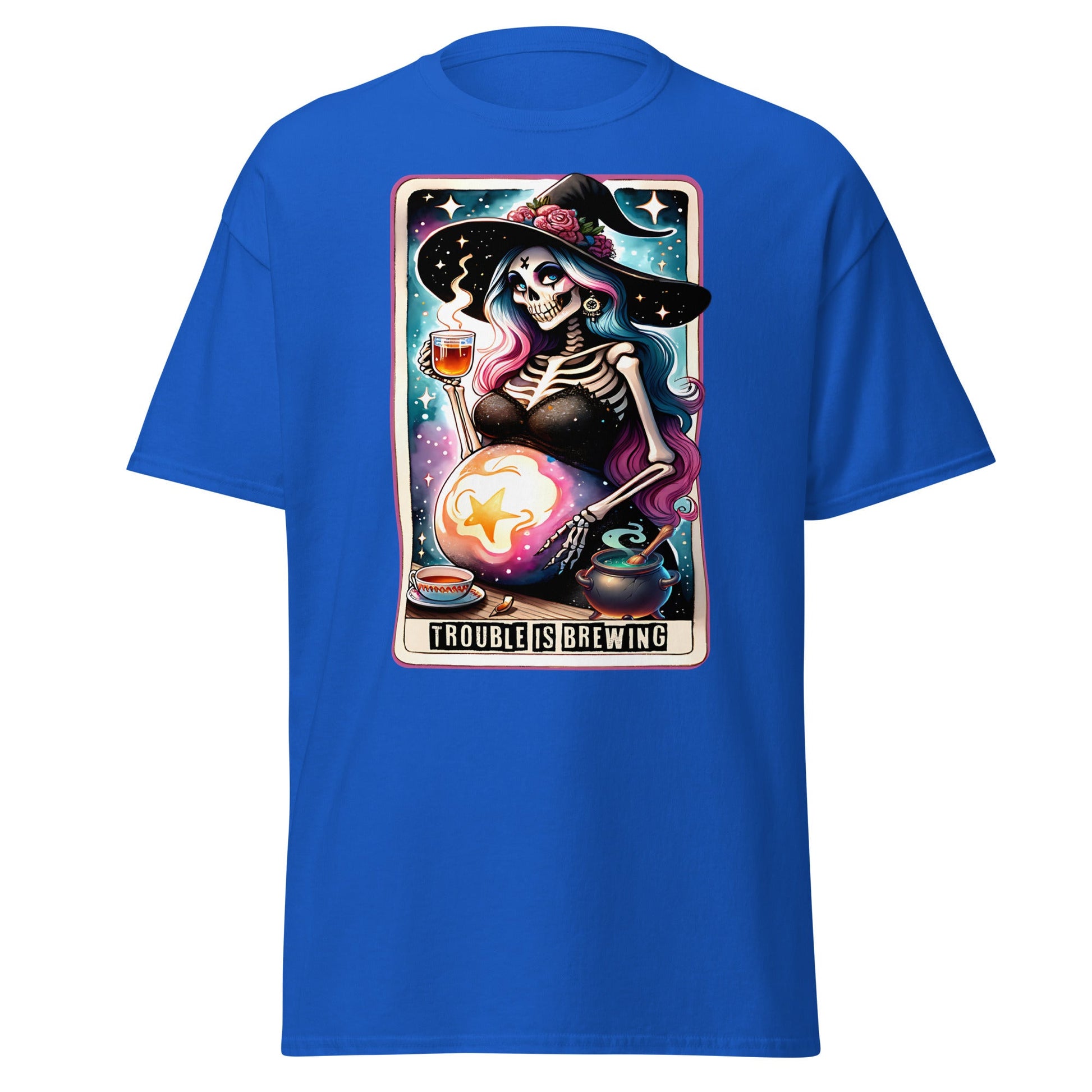 'Trouble is Brewing' Tarot | Tarot Card T-Shirt - Royal - T-Shirts Online