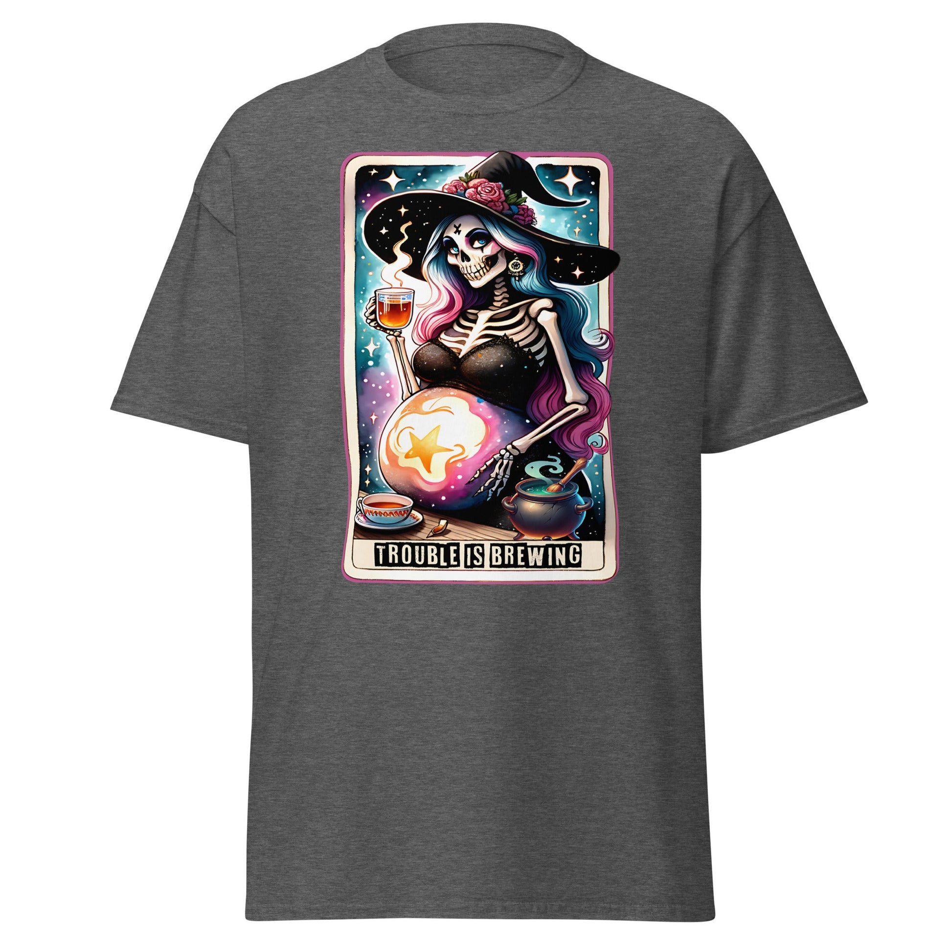 'Trouble is Brewing' Tarot | Tarot Card T-Shirt - Dark Heather - T-Shirts Online