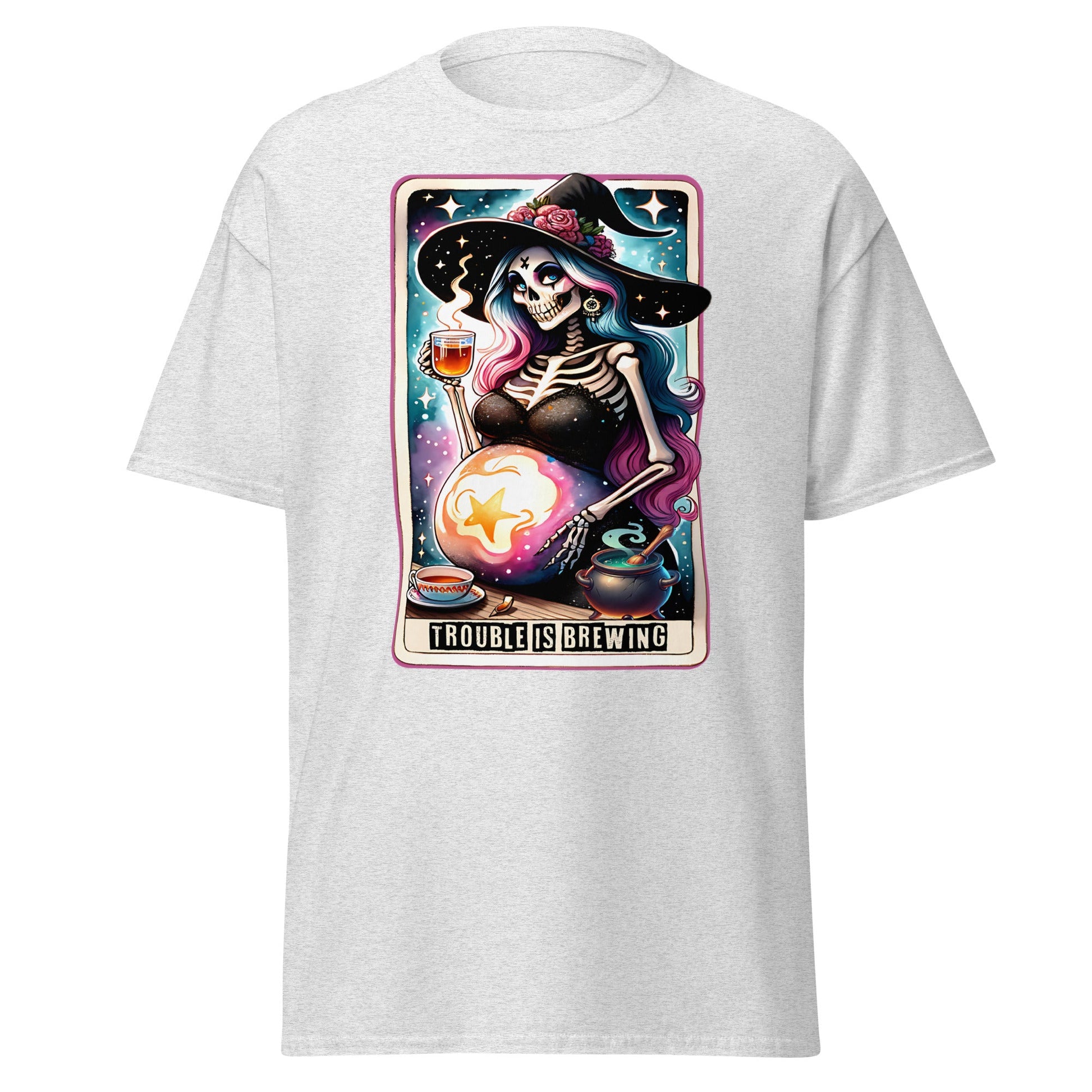 'Trouble is Brewing' Tarot | Tarot Card T-Shirt - Ash - T-Shirts Online