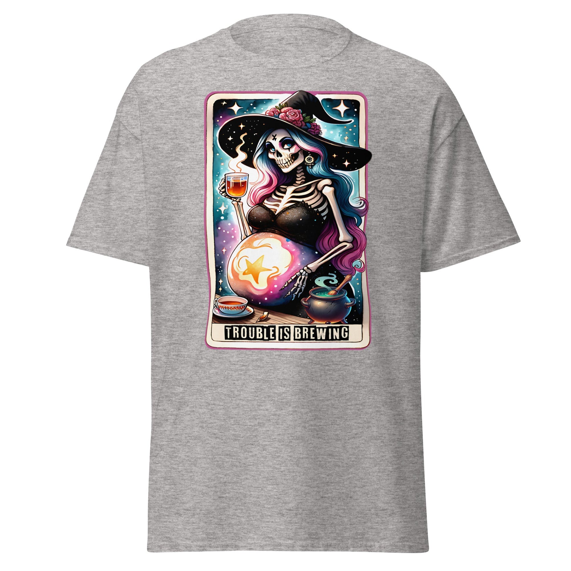'Trouble is Brewing' Tarot | Tarot Card T-Shirt - Sport Grey - T-Shirts Online