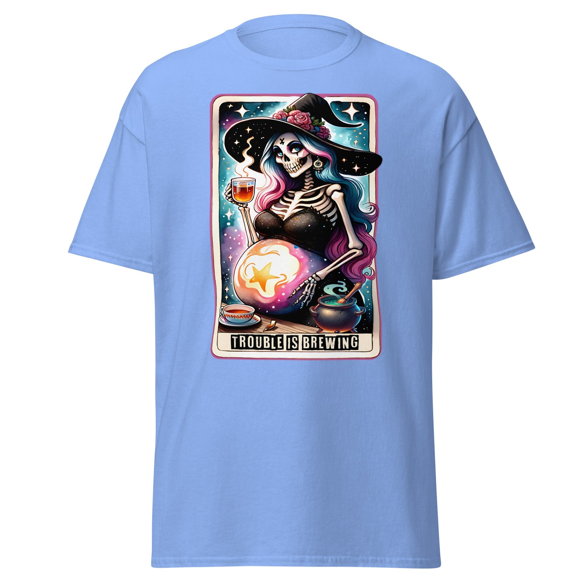 'Trouble is Brewing' Tarot | Tarot Card T-Shirt - Carolina Blue - T-Shirts Online