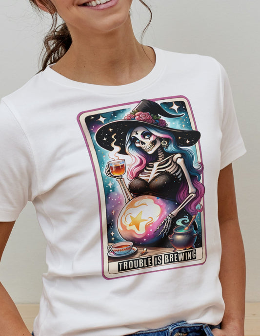 Trouble is Brewing Tarot | Tarot Card T-Shirt - Black - T-Shirts Online