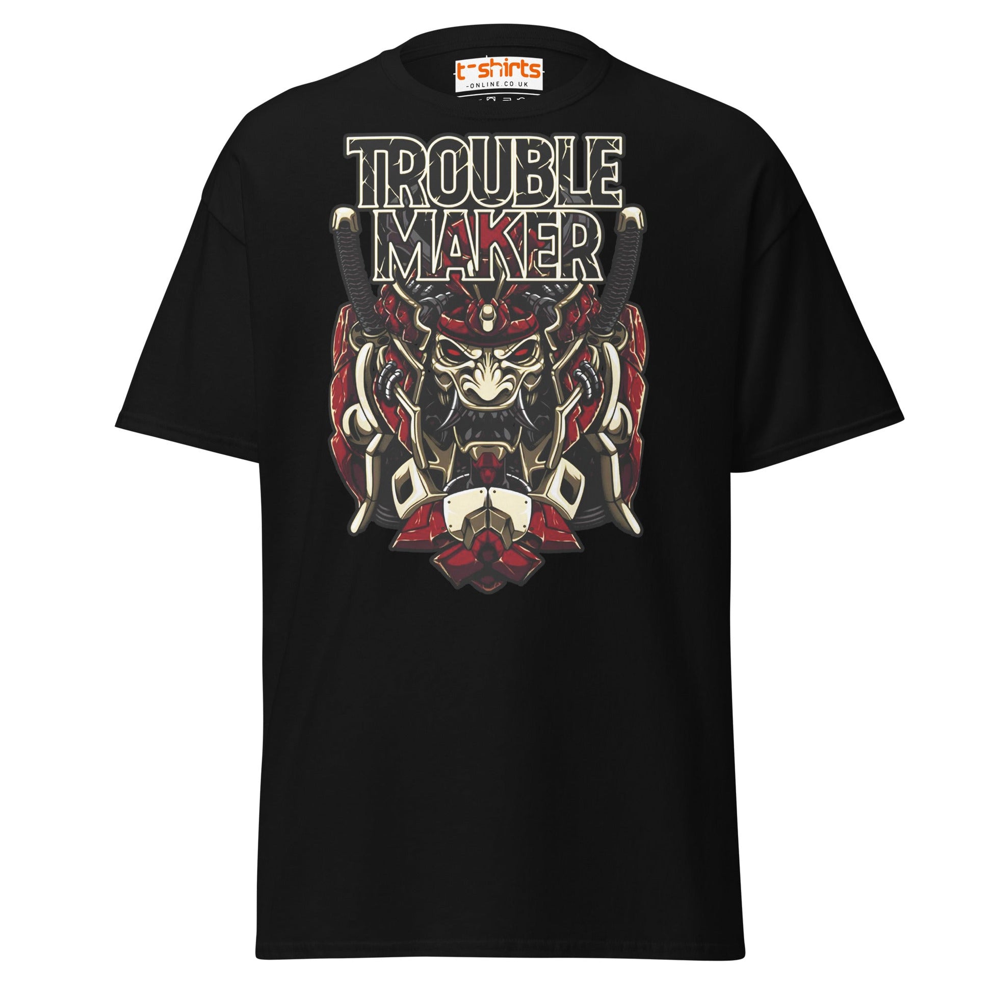 Troublemaker Samurai T-Shirt – Bold Warrior Design Tee - Black - T-Shirts Online