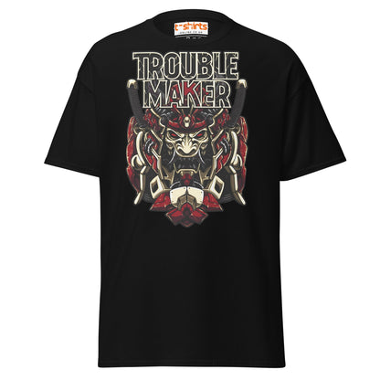Troublemaker Samurai T-Shirt – Bold Warrior Design Tee - Black - T-Shirts Online
