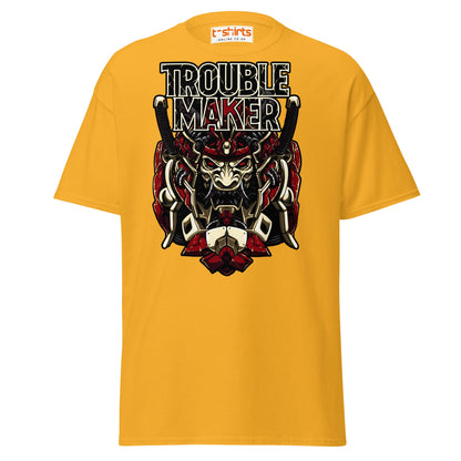 Troublemaker Samurai T-Shirt – Bold Warrior Design Tee - Gold - T-Shirts Online