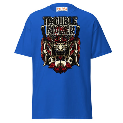 Troublemaker Samurai T-Shirt – Bold Warrior Design Tee - Royal - T-Shirts Online