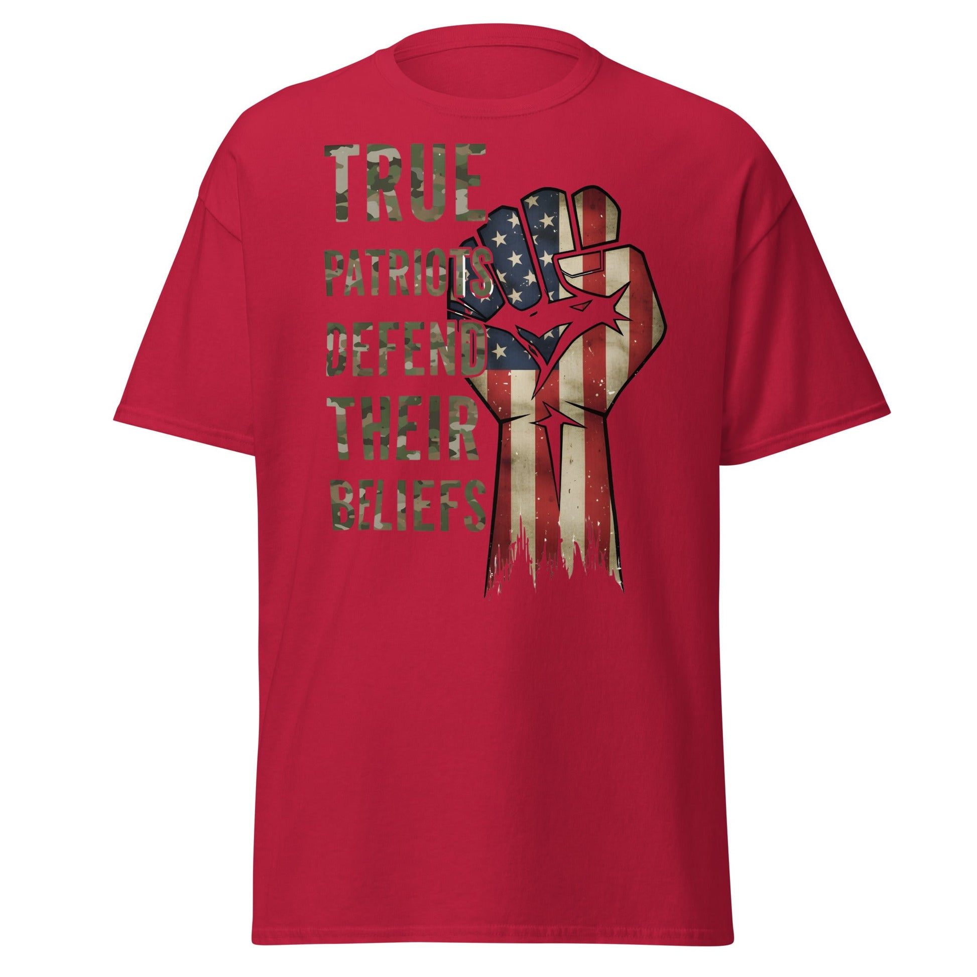 True Patriots Defend Their Beliefs Shirt - Patriotic Tee - Cardinal - T-Shirts Online