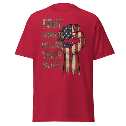 True Patriots Defend Their Beliefs Shirt - Patriotic Tee - Cardinal - T-Shirts Online