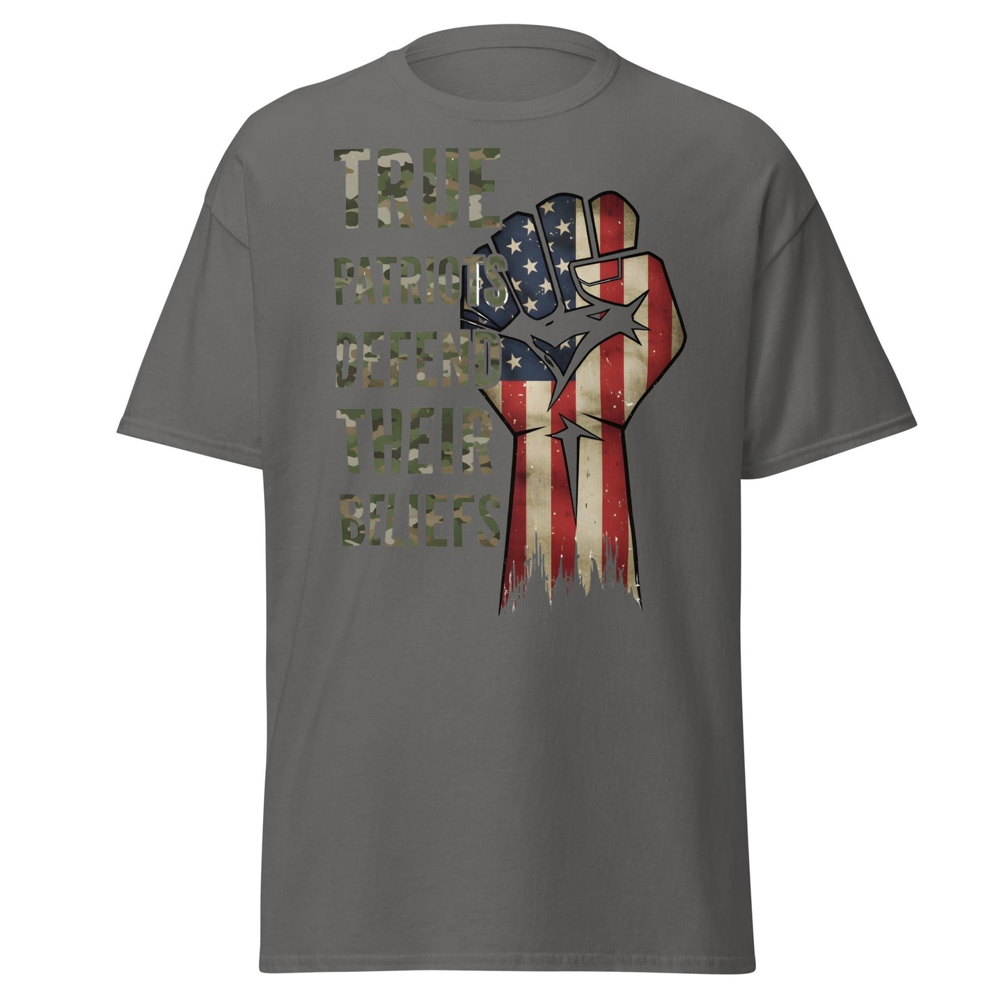 True Patriots Defend Their Beliefs Shirt - Patriotic Tee - Charcoal - T-Shirts Online