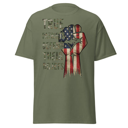 True Patriots Defend Their Beliefs Shirt - Patriotic Tee - Military Green - T-Shirts Online
