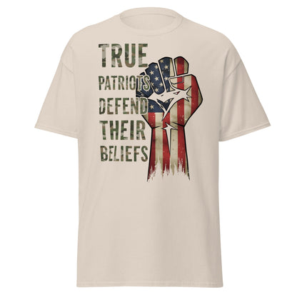 True Patriots Defend Their Beliefs Shirt - Patriotic Tee - Natural - T-Shirts Online