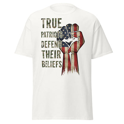 True Patriots Defend Their Beliefs Shirt - Patriotic Tee - White - T-Shirts Online