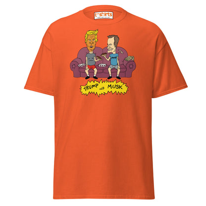 Trump and Musk Parody Cartoon T-Shirt - Orange - T-Shirts Online