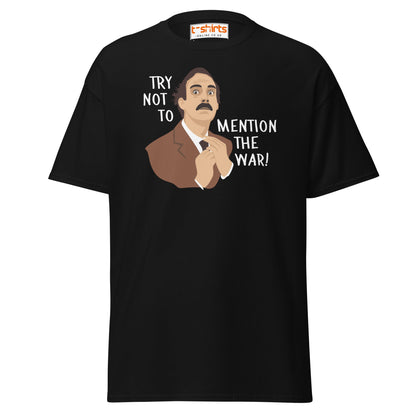 Try Not to Mention the War T-Shirt – Funny Retro Tee - Black - T-Shirts Online