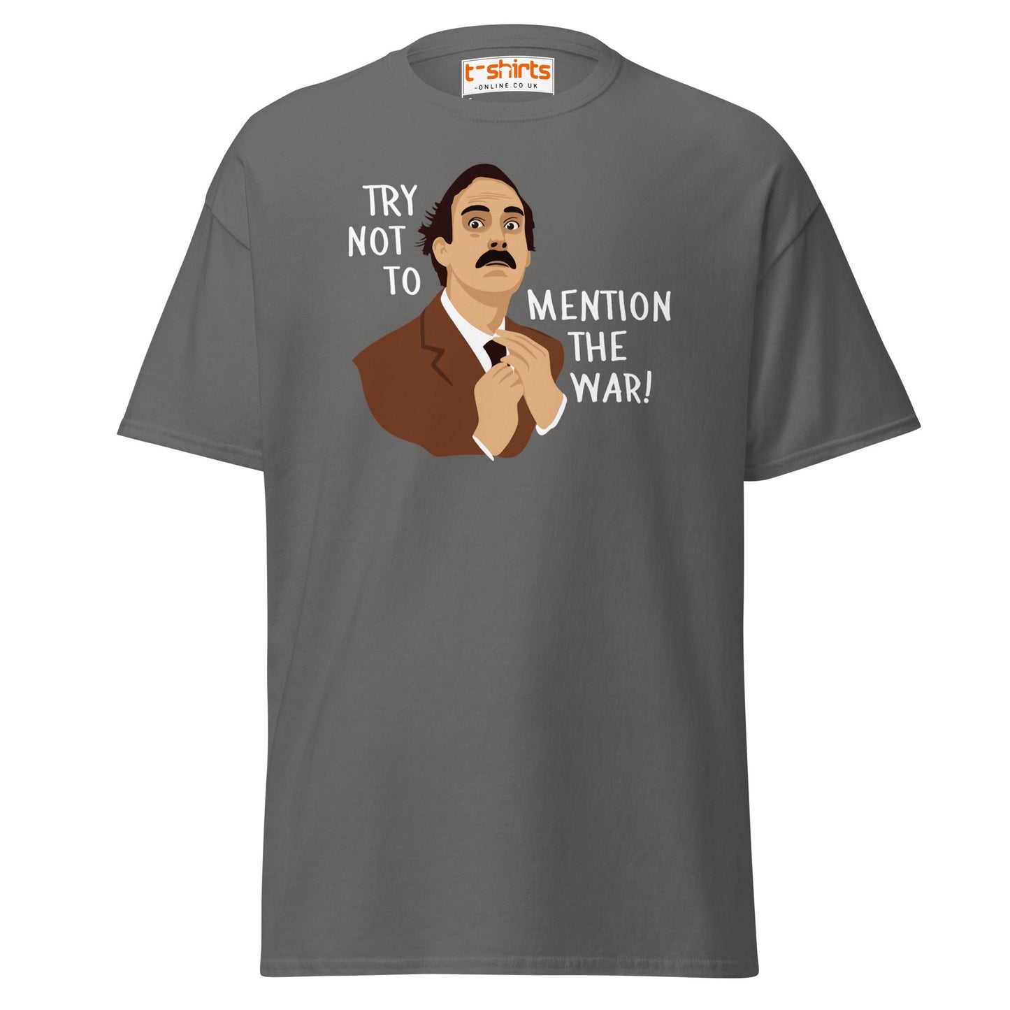 Try Not to Mention the War T-Shirt – Funny Retro Tee - Charcoal - T-Shirts Online