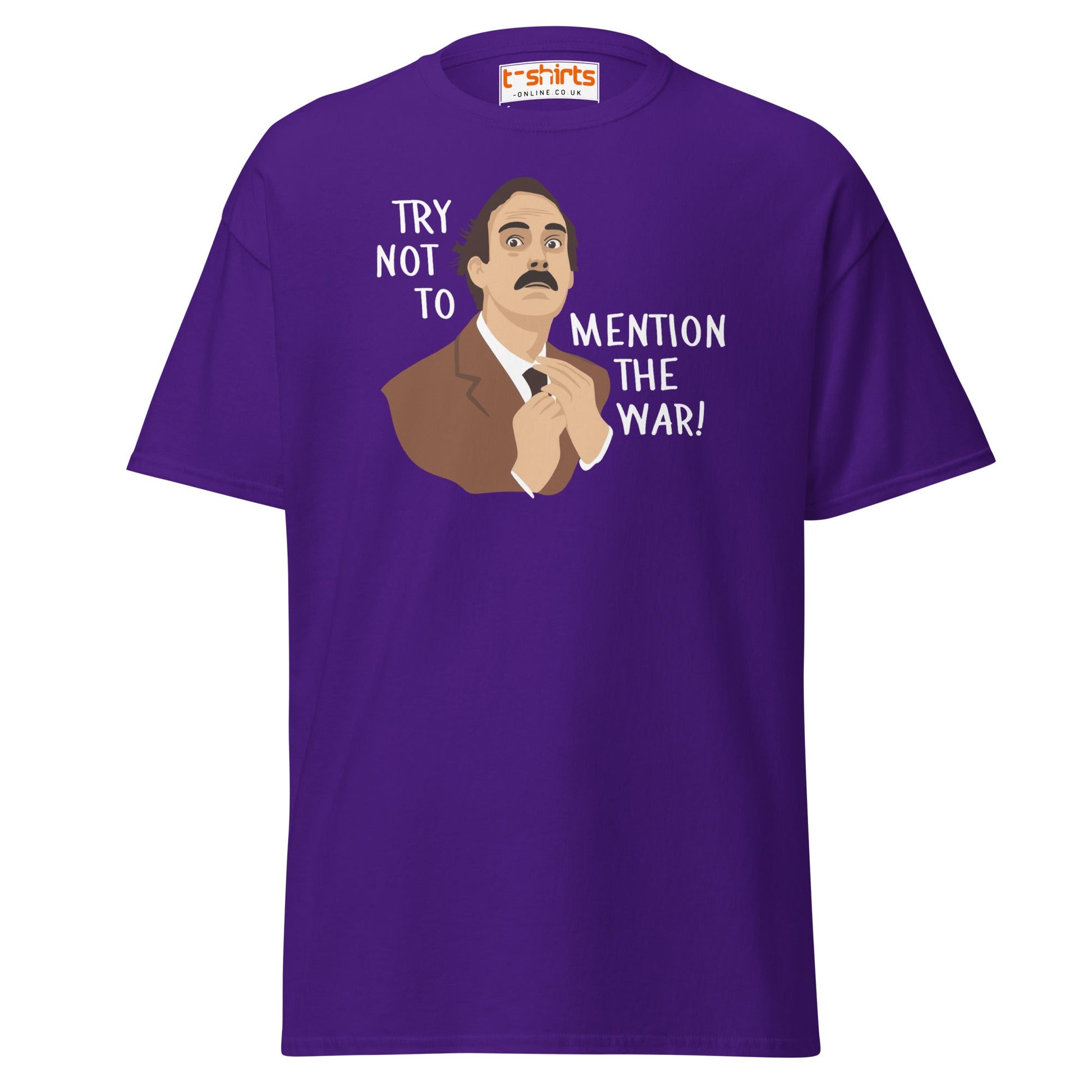 Try Not to Mention the War T-Shirt – Funny Retro Tee - Purple - T-Shirts Online