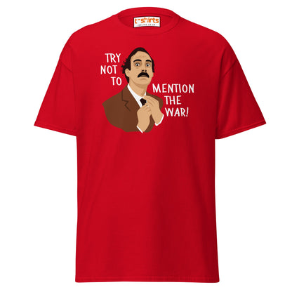 Try Not to Mention the War T-Shirt – Funny Retro Tee - Red - T-Shirts Online