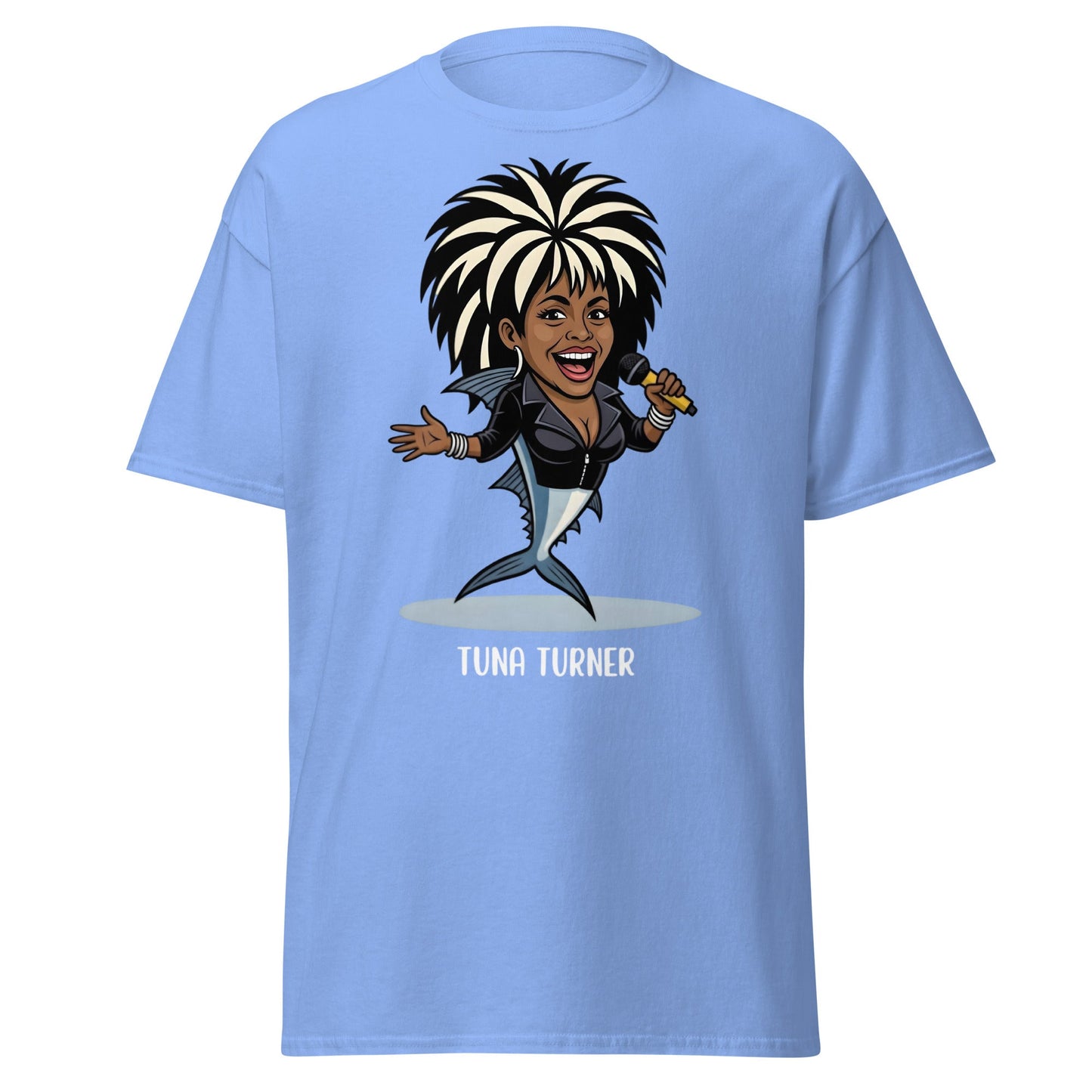 Tuna Turner Funny Parody T-Shirt | Soul Diva Fish Tee - Carolina Blue - T-Shirts Online