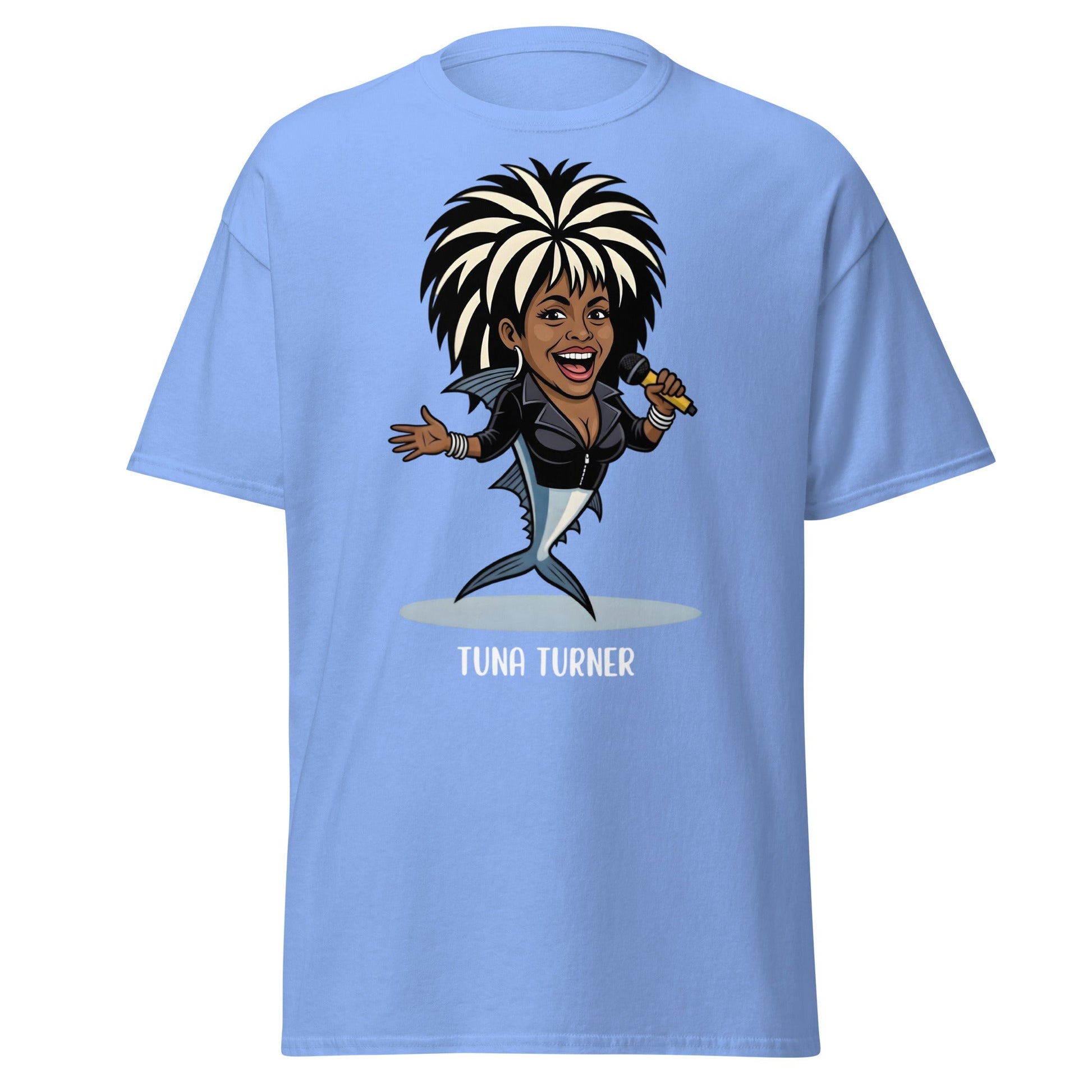 Tuna Turner Funny Parody T-Shirt | Soul Diva Fish Tee - Carolina Blue - T-Shirts Online