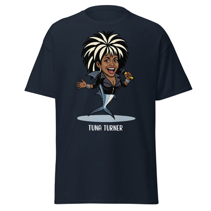 Tuna Turner Funny Parody T-Shirt | Soul Diva Fish Tee - Navy - T-Shirts Online