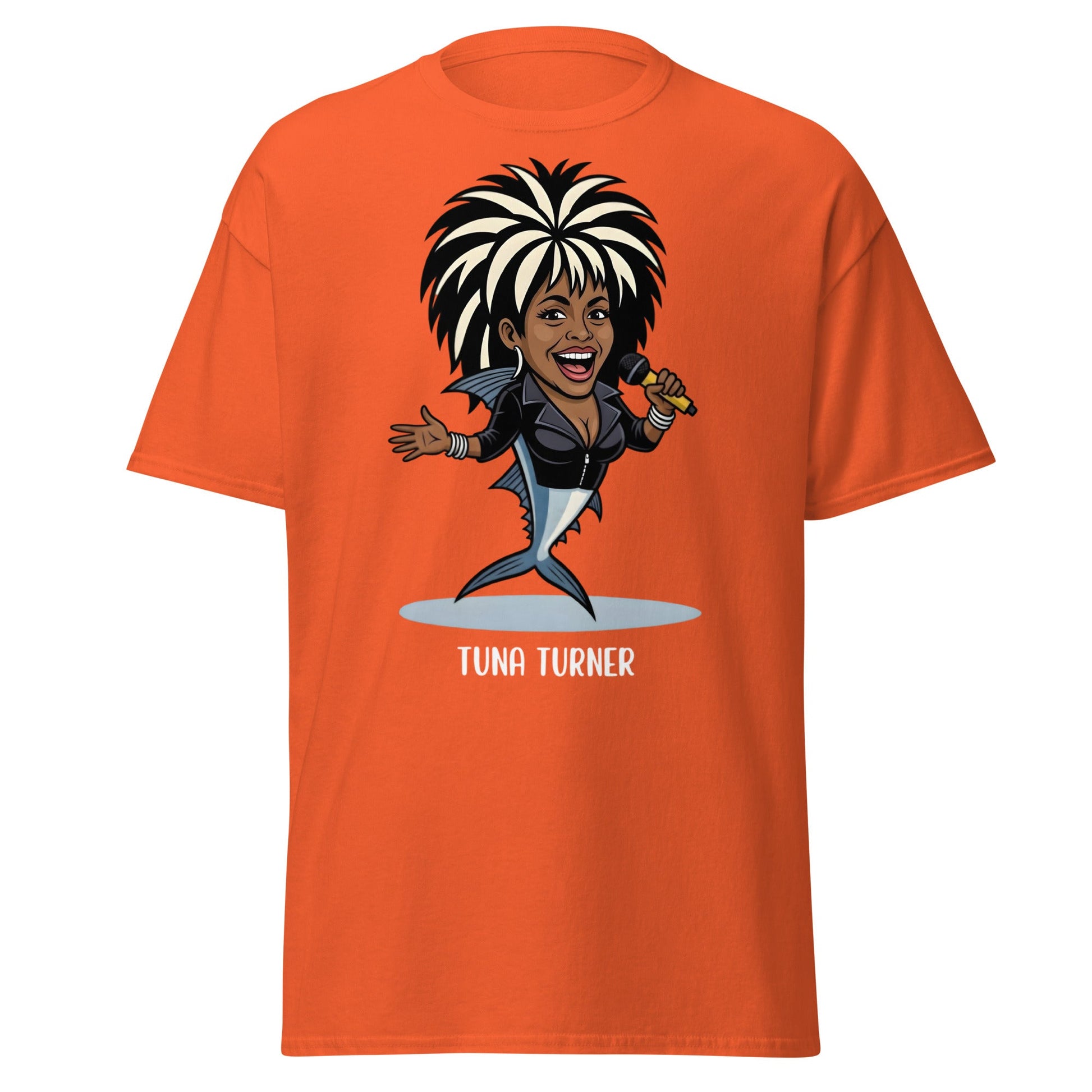 Tuna Turner Funny Parody T-Shirt | Soul Diva Fish Tee - Orange - T-Shirts Online