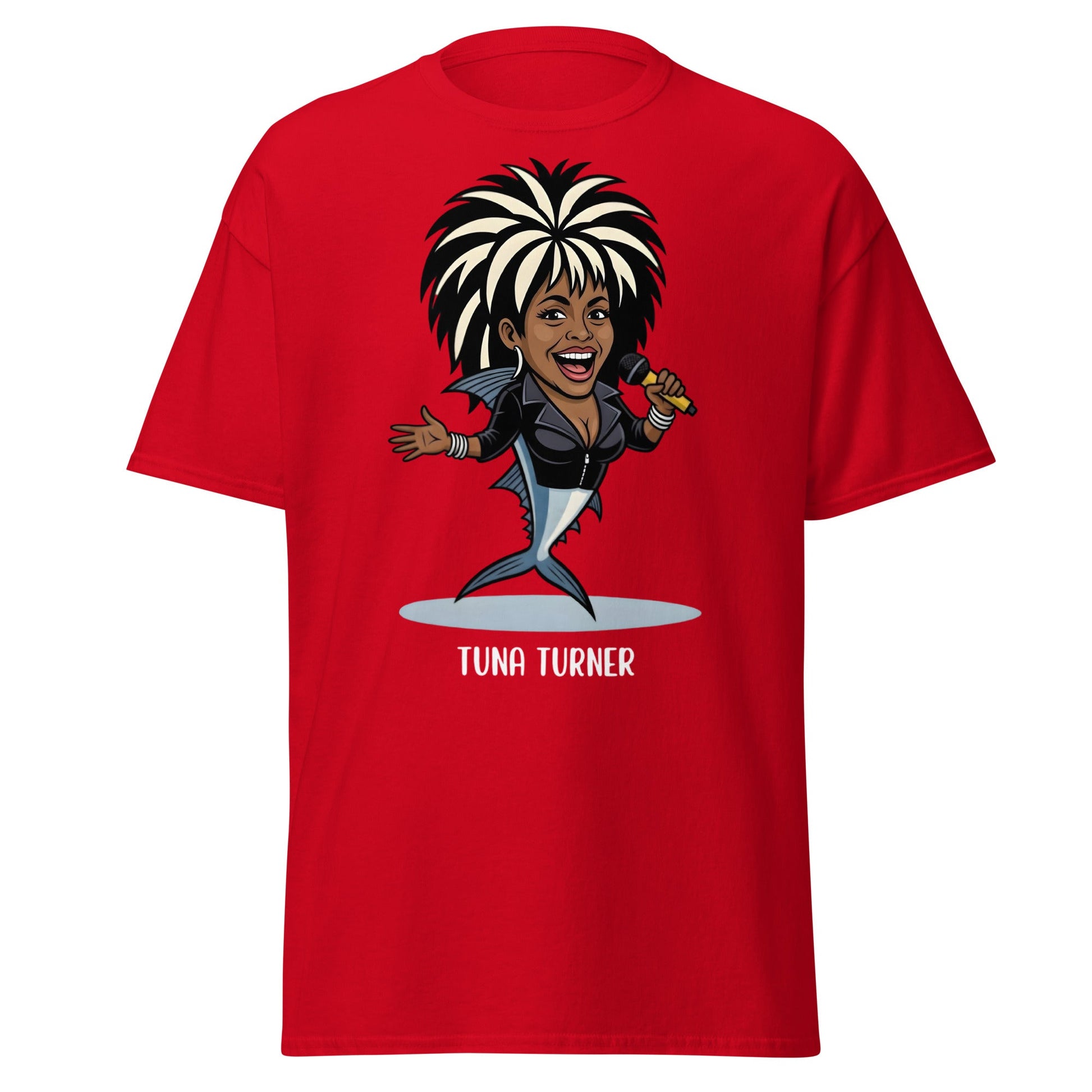 Tuna Turner Funny Parody T-Shirt | Soul Diva Fish Tee - Red - T-Shirts Online