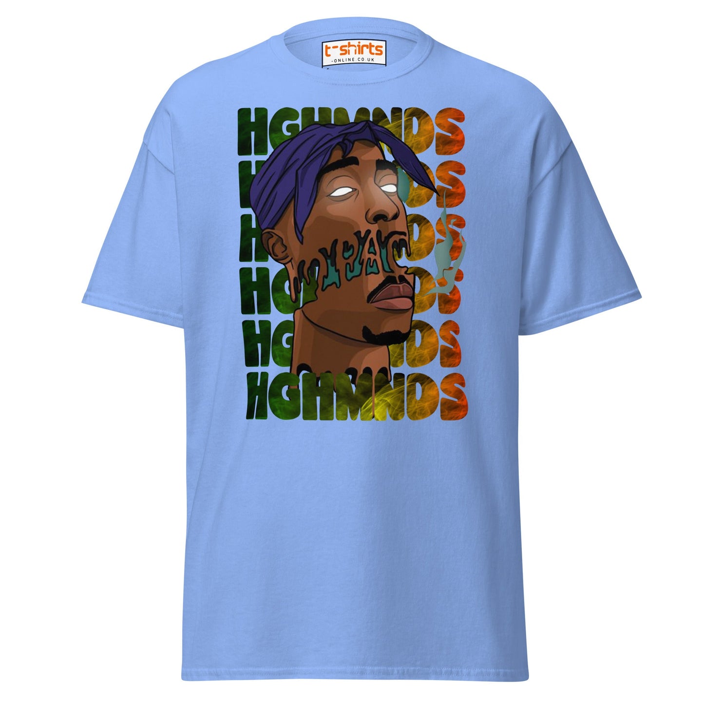 Tupac Abstract Art Hip - Hop Graphic T-Shirt - Carolina Blue - T-Shirts Online