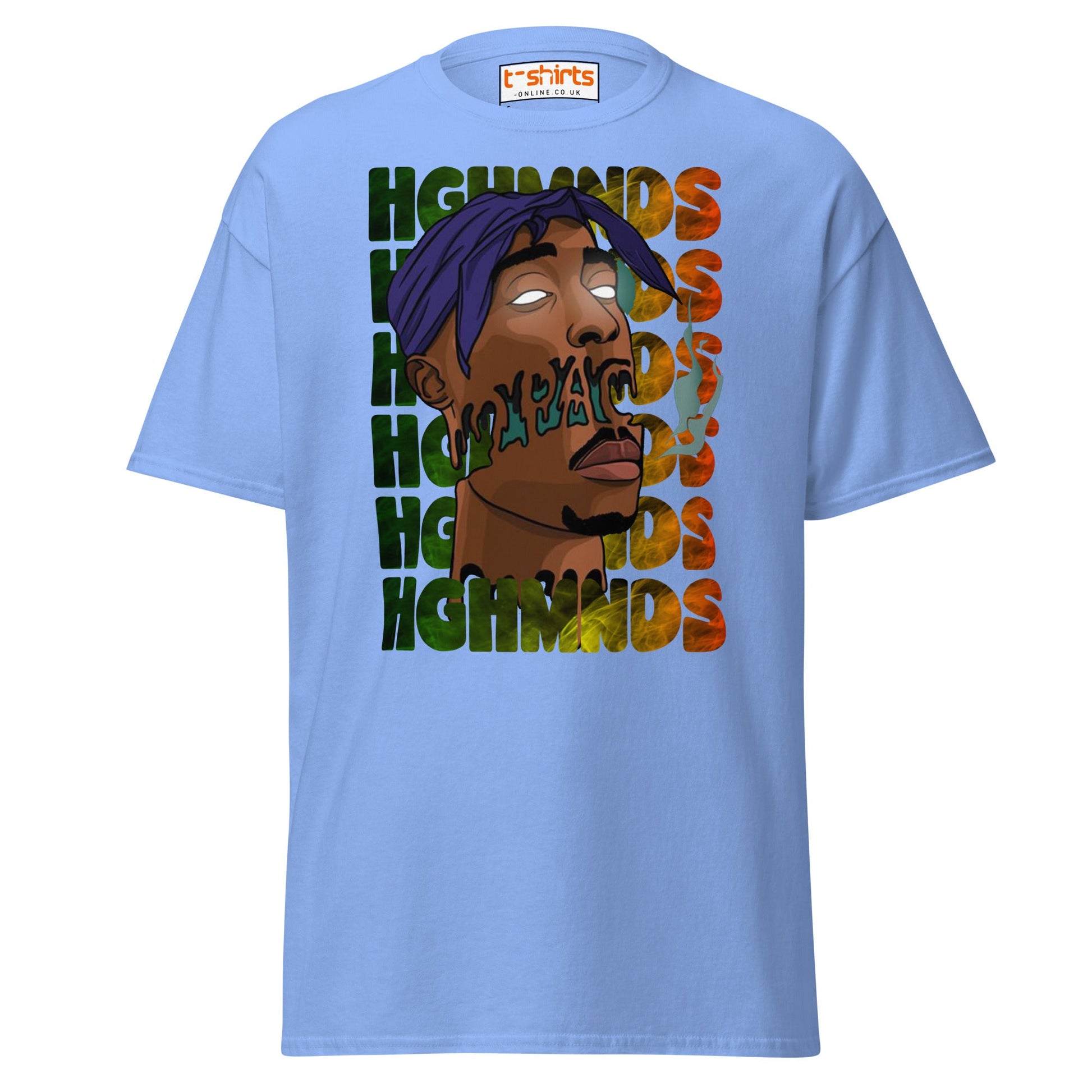 Tupac Abstract Art Hip - Hop Graphic T-Shirt - Carolina Blue - T-Shirts Online