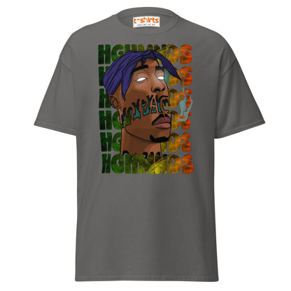 Tupac Abstract Art Hip - Hop Graphic T-Shirt - Charcoal - T-Shirts Online