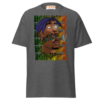 Tupac Abstract Art Hip - Hop Graphic T-Shirt - Dark Heather - T-Shirts Online